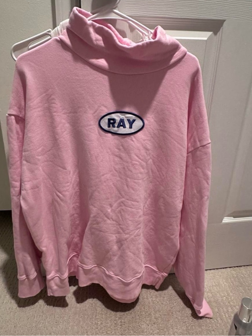 Daily Drills Pink Turtleneck Sweatshirt with RAY Patch